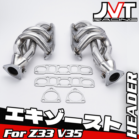 [JVT Racing] T304 Stainless Steel Exhaust Header Manifold for 03-06 Nissan 350z Fairlady Z33 G35 FX35 VQ35DE V6 3.5L