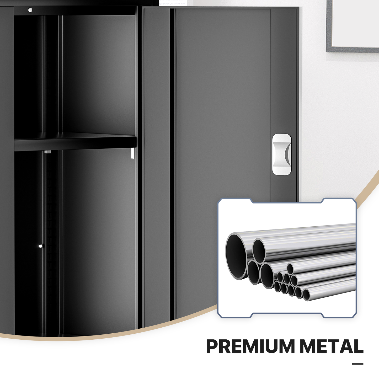 Rolling Metal Storage Cabinets with Lock-73.25"H x 31.5"W x 15.75"D-with Drawer+2 Doors