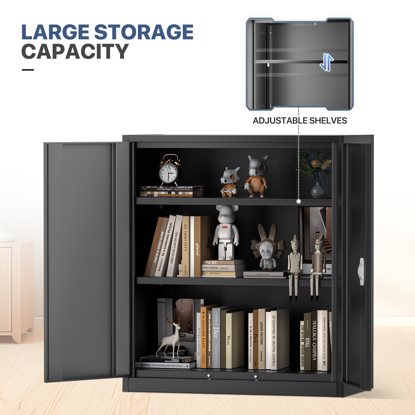 Metal Storage Cabinets with Lock-36"H x 31.5"W x 15.75"D