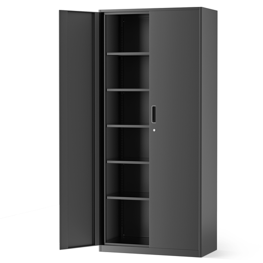 Metal Storage Cabinets with Lock-71"H x 31.5"W x 15.75"D