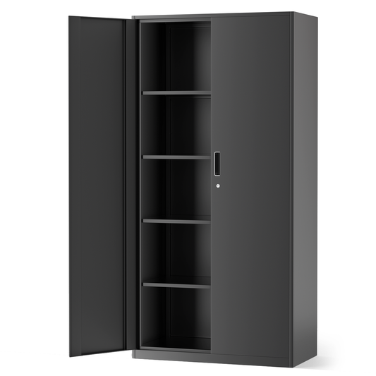 Metal Storage Cabinets with Lock-72"H x 35.5"W x 17.75"D