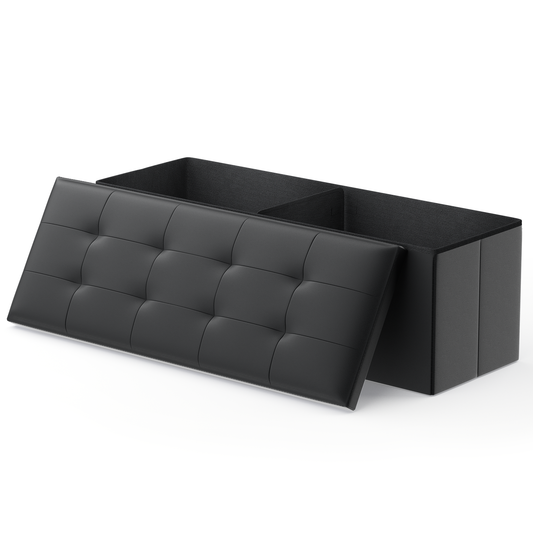 High Elastic Sponge Storage Ottoman 220 lbs Capacity - (L)43.0in. (W)15.0in. (H)14.5in. - PU