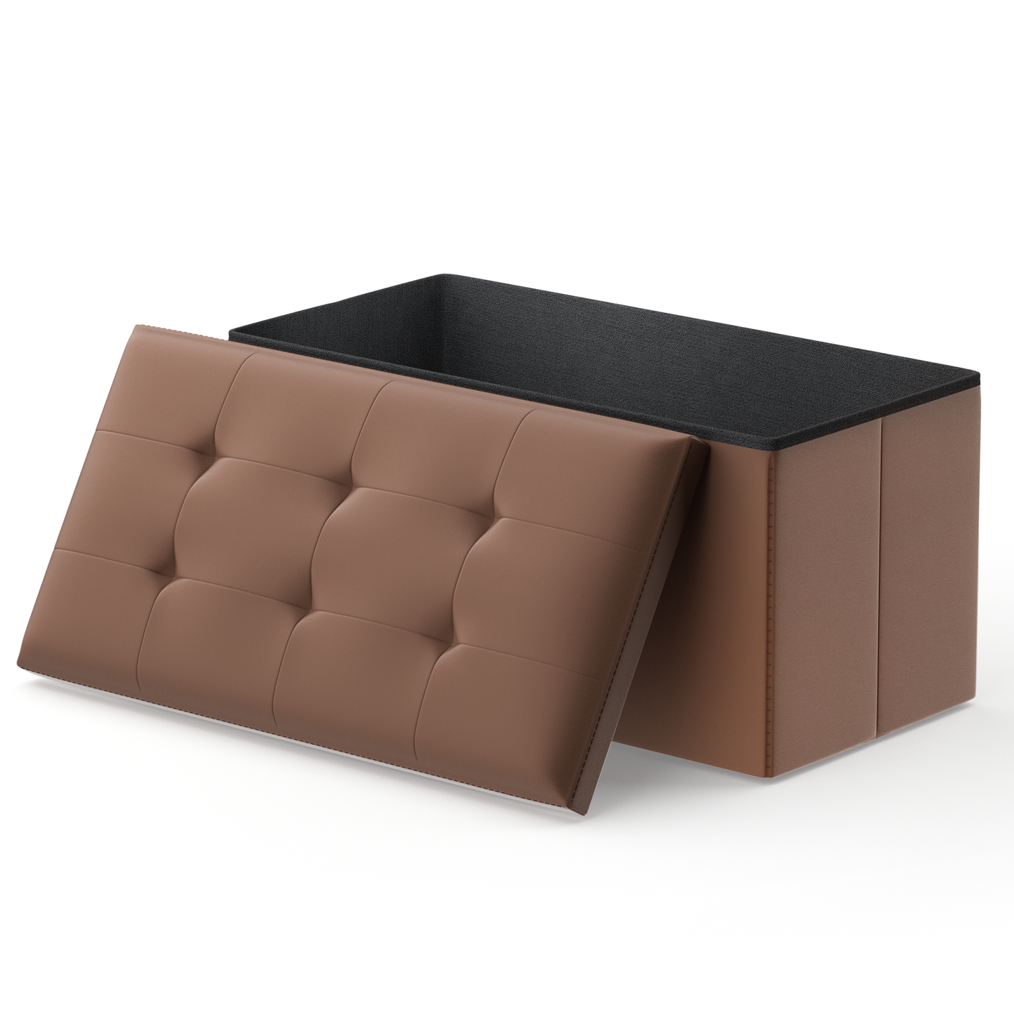High Elastic Sponge Storage Ottoman 220 lbs Capacity - (L)30.0in. (W)15.0in. (H)14.5in. - PU