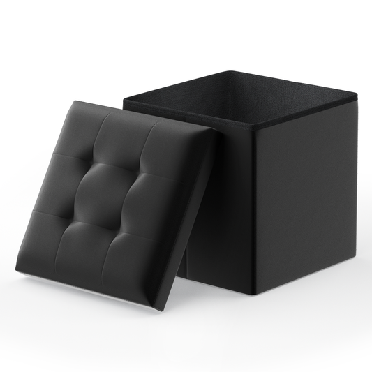 High Elastic Sponge Storage Ottoman 220 lbs Capacity - (L)15.0in. (W)15.0in. (H)15.0in. - PU