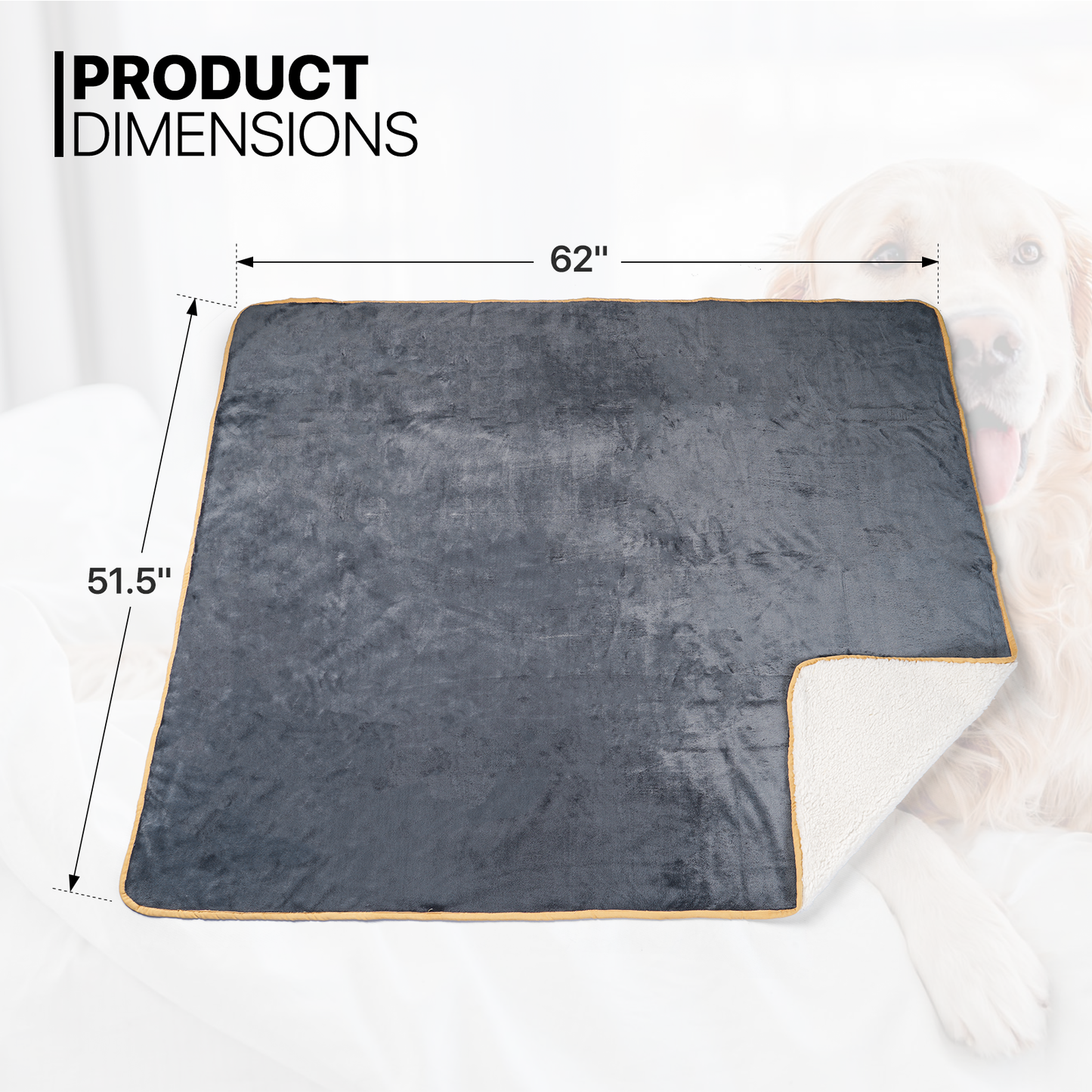 Pet Blanket - 62'' * 51.5'' - Dark Gray and Beige