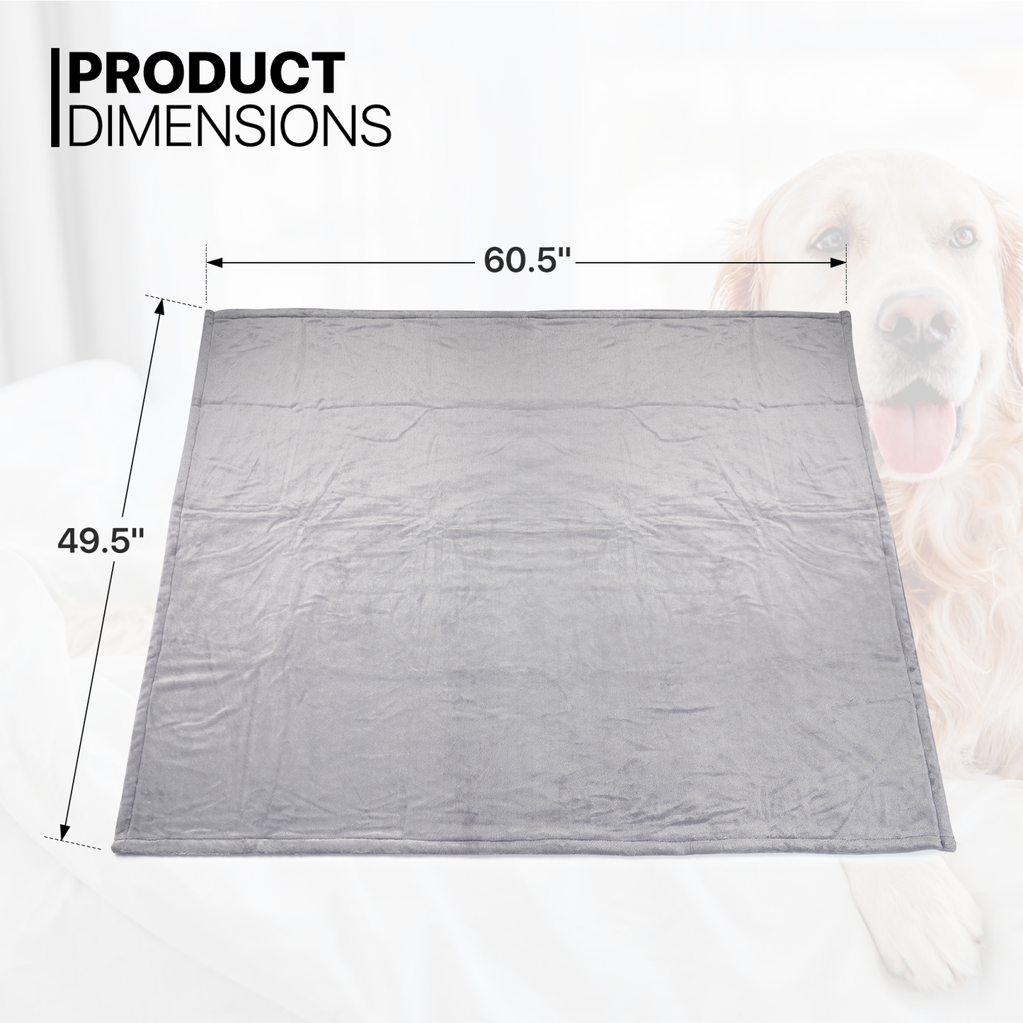 Pet Blanket - 60.5'' * 49.5'' - Light Gray