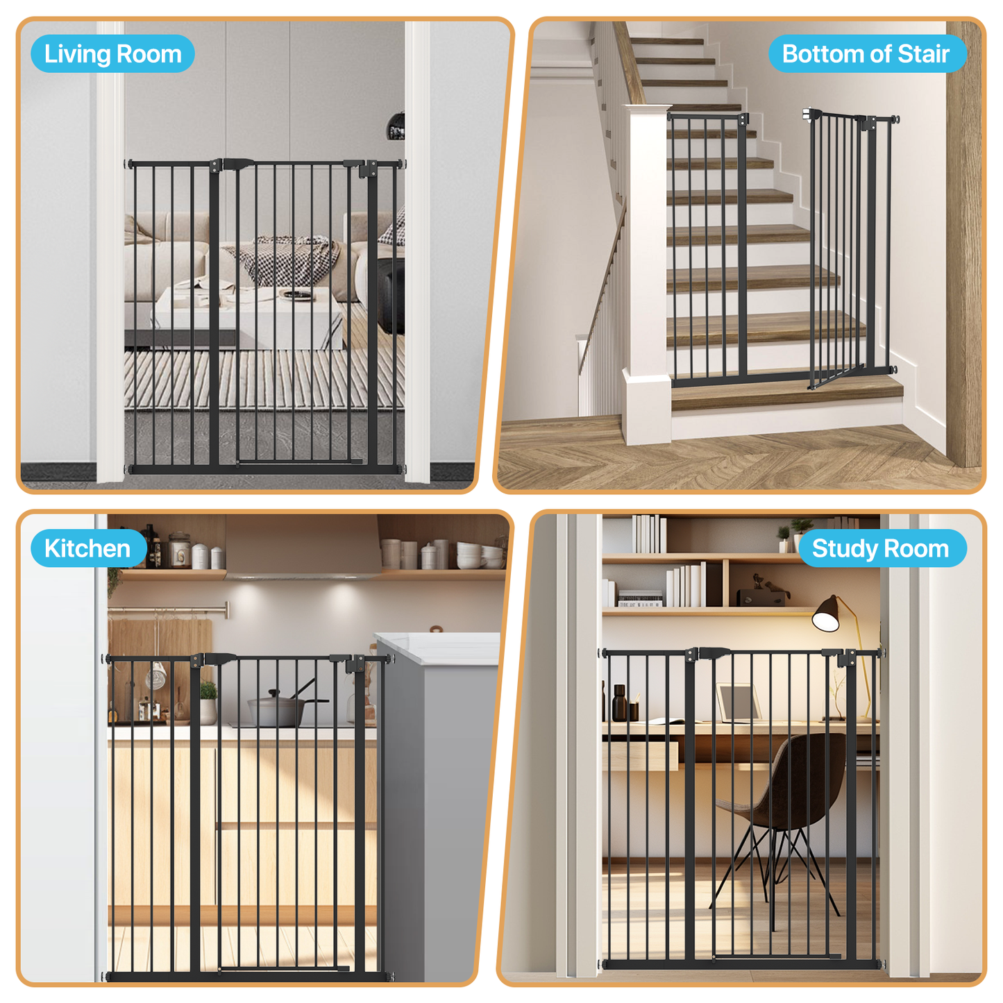 41'' Height Pet Gate - Pressure Mount - 27''-34'' Wide