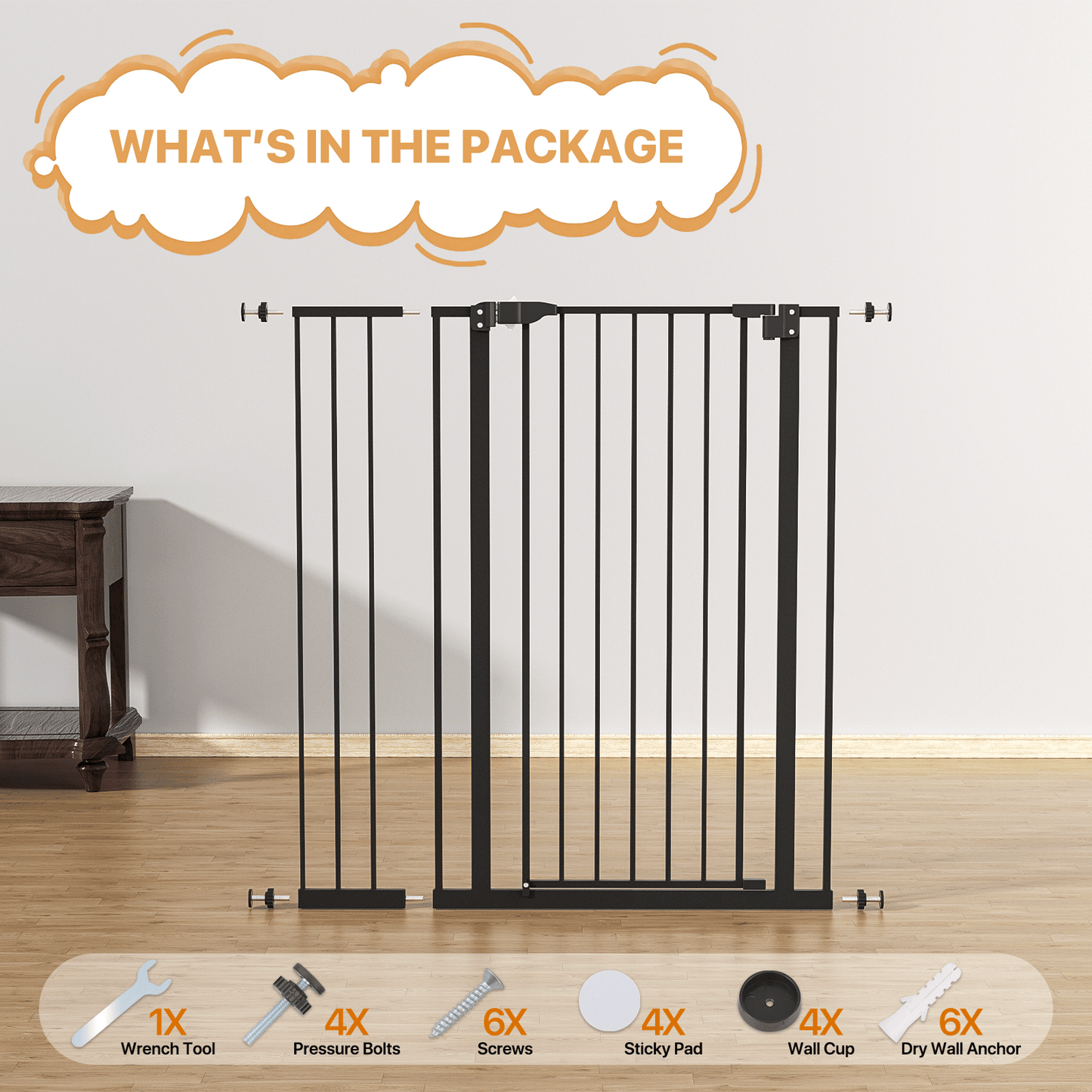 41'' Height Pet Gate - Pressure Mount - 27''-34'' Wide