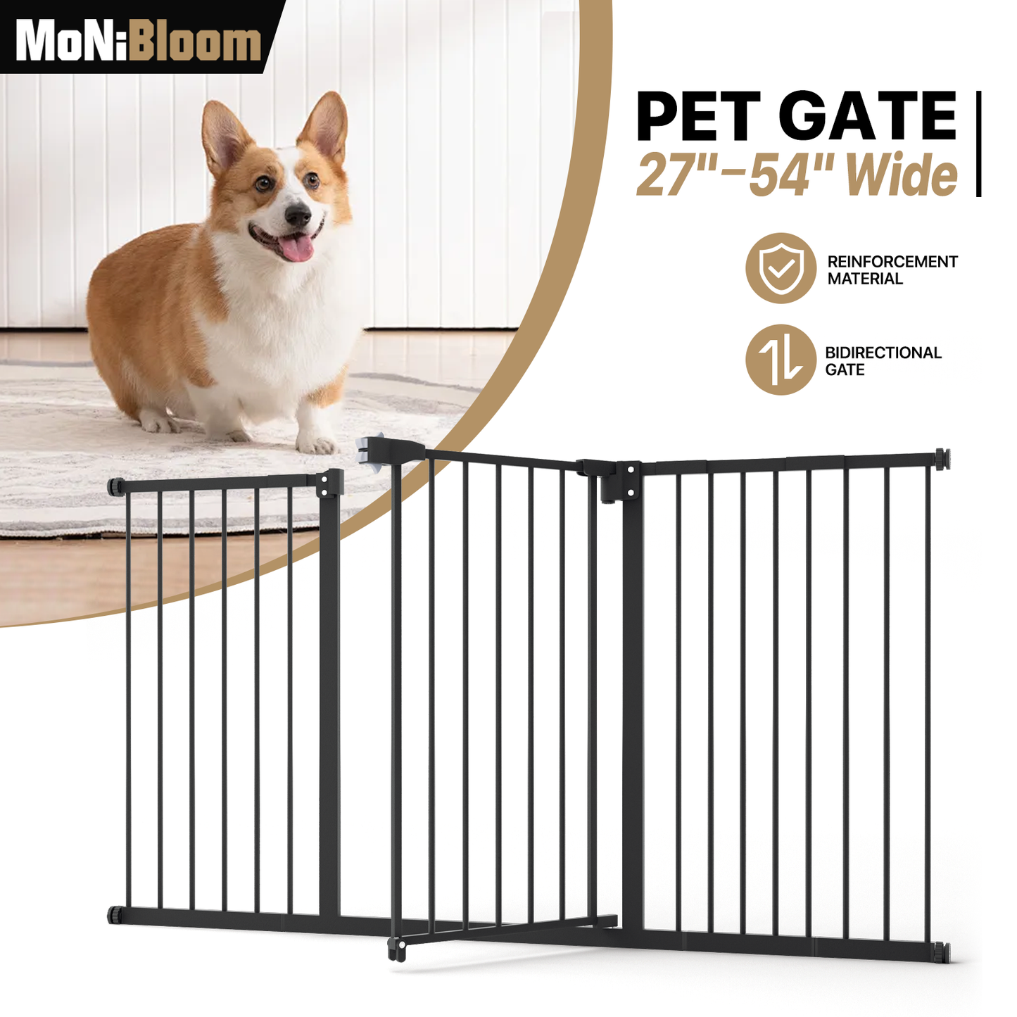 30'' Height Pet Gate - Pressure Mount - 47''-54'' Wide