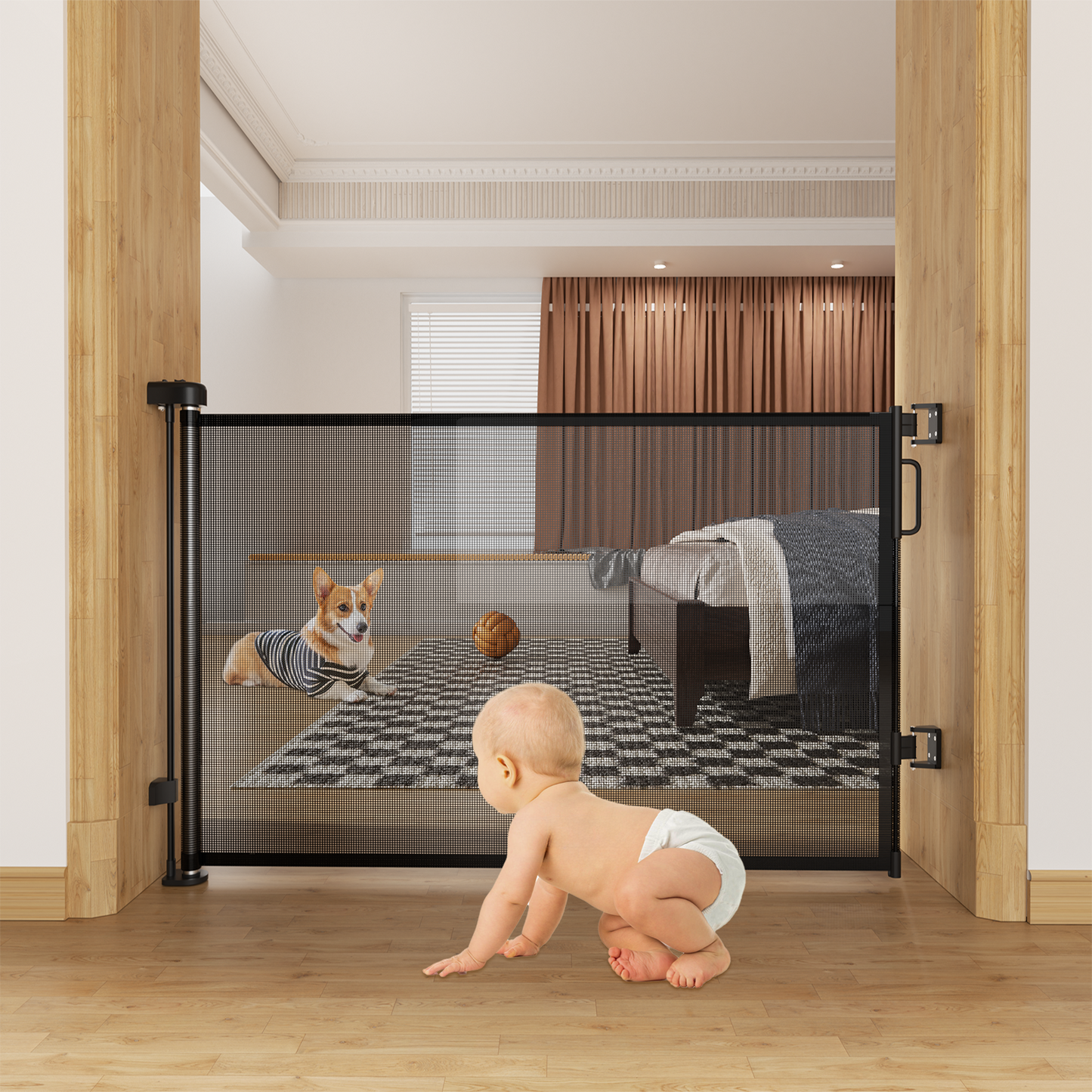 34'' Height Pet Gate - Retractable - up to 64'' Wide