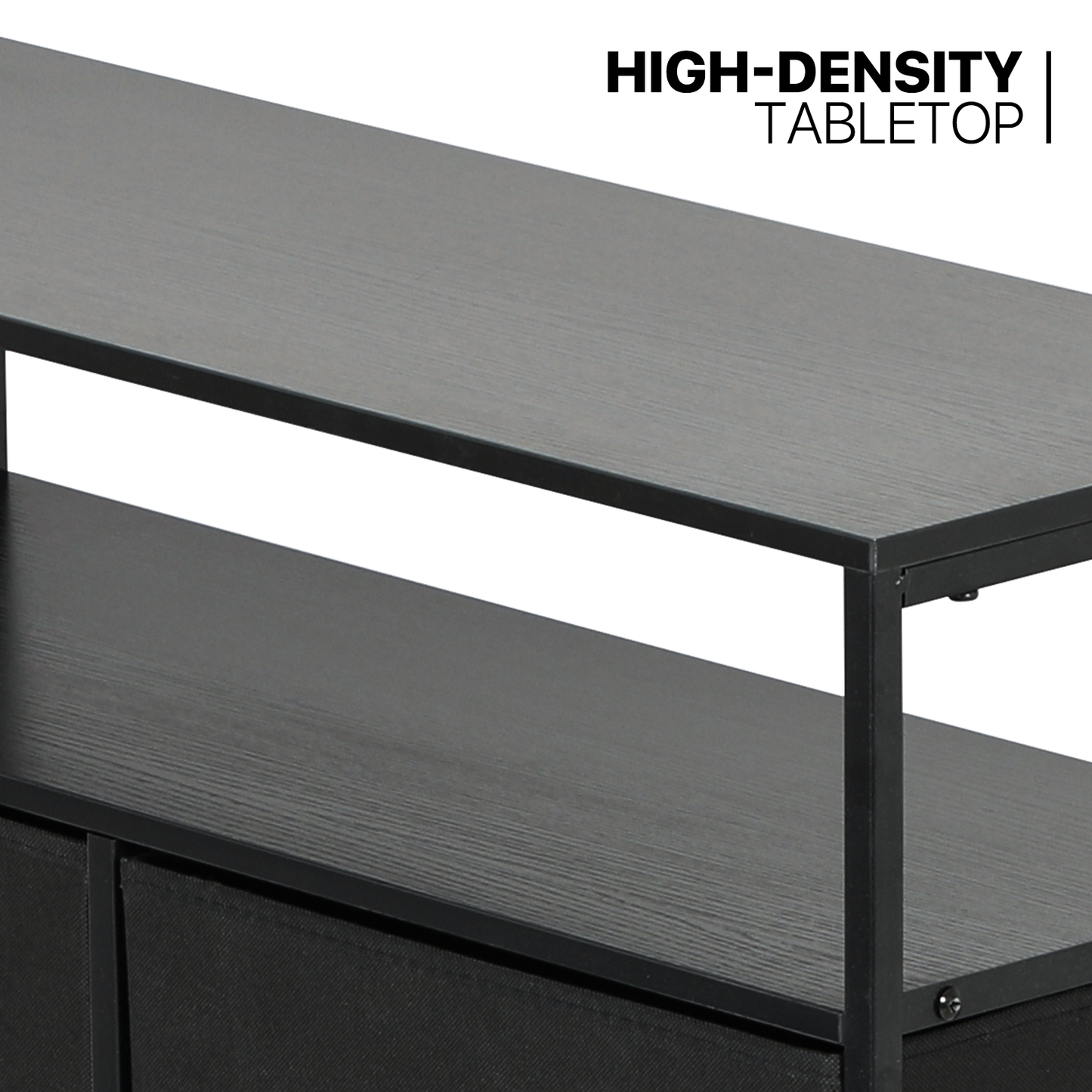 40" Height Dresser - 7 Fabric Drawer- Metal Frame - MDF Top