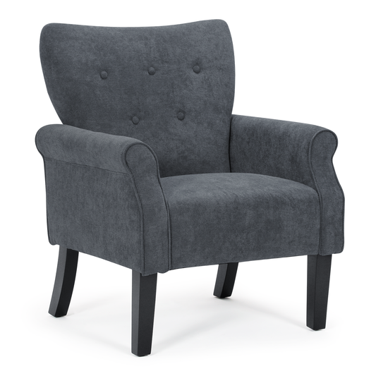 Arm Chair 300lbs Capacity - Tufted Back - Cotton-linen - (L)27.5in. (W)29.0in. (H)37.0in.