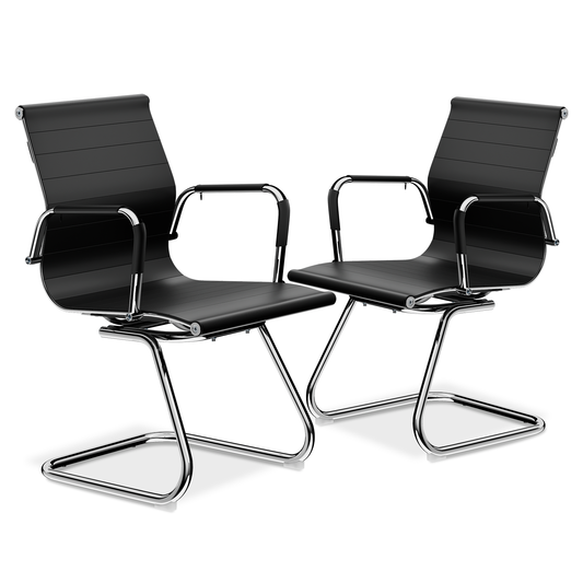 2 PCS Faux Leather Guest Chair