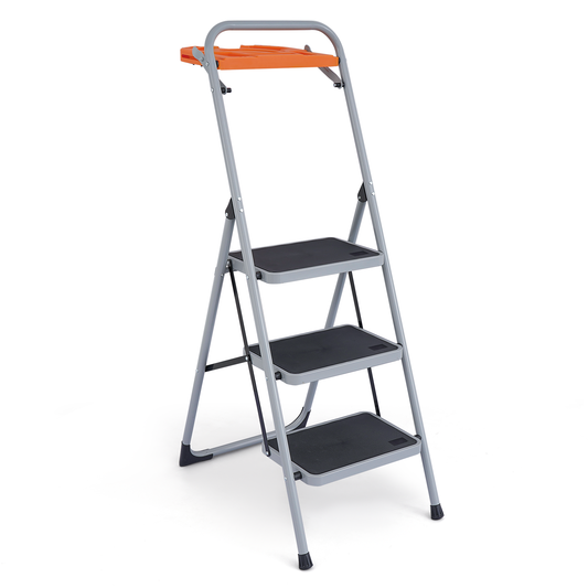 Step Ladder-3 Step-52"Height - Hrey ,With Tool Tray - Iron+PP