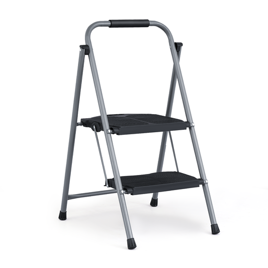 Step Ladder-2 Step-35"Height - Black,with Anti Slip Pedal  - Iron+PP