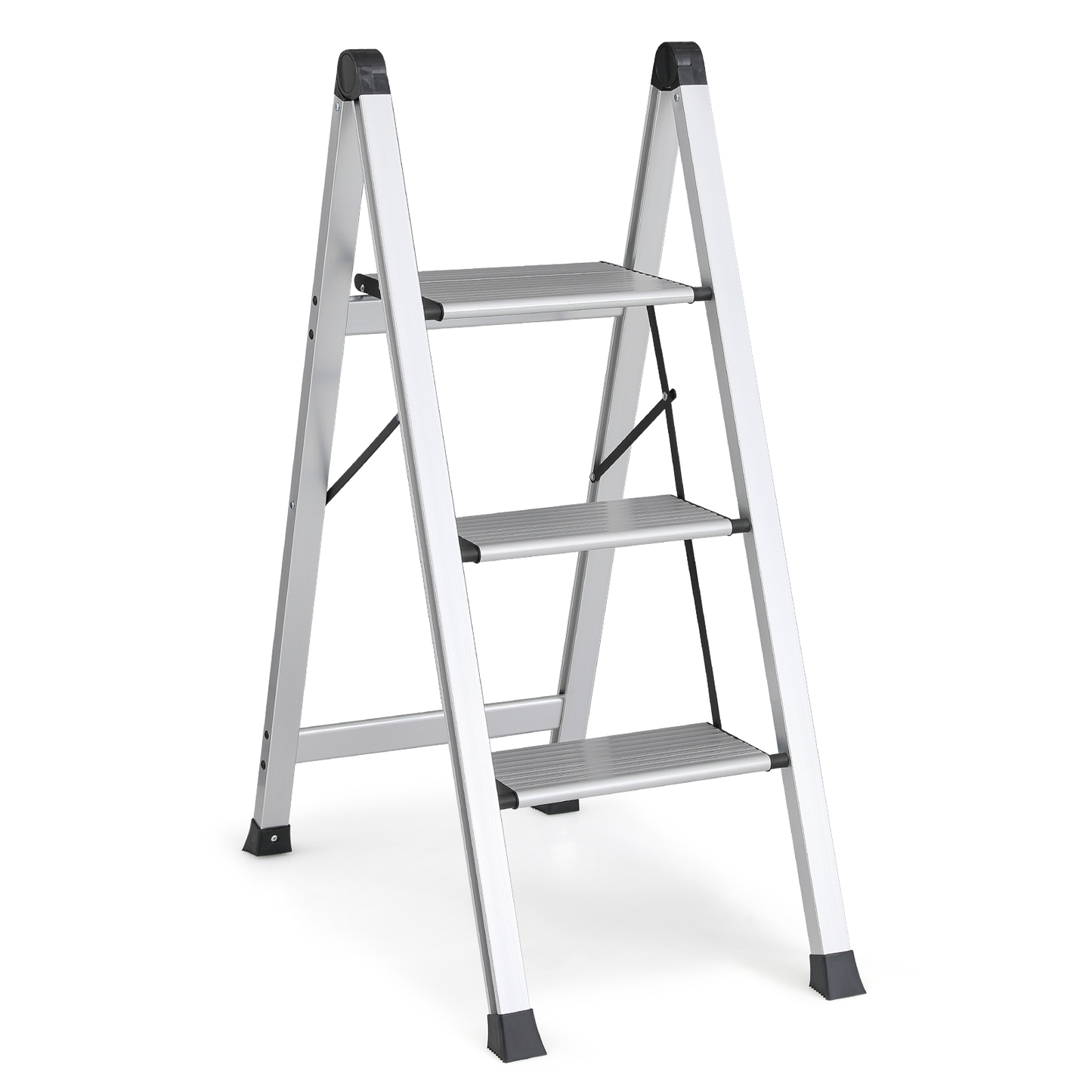 Step Ladder-3 Step-37"height - Silver - Aluminum+PP