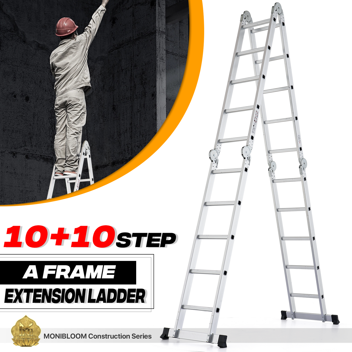 Multi Position Folding Ladder-240“Total Length Aluminum Extension Ladder