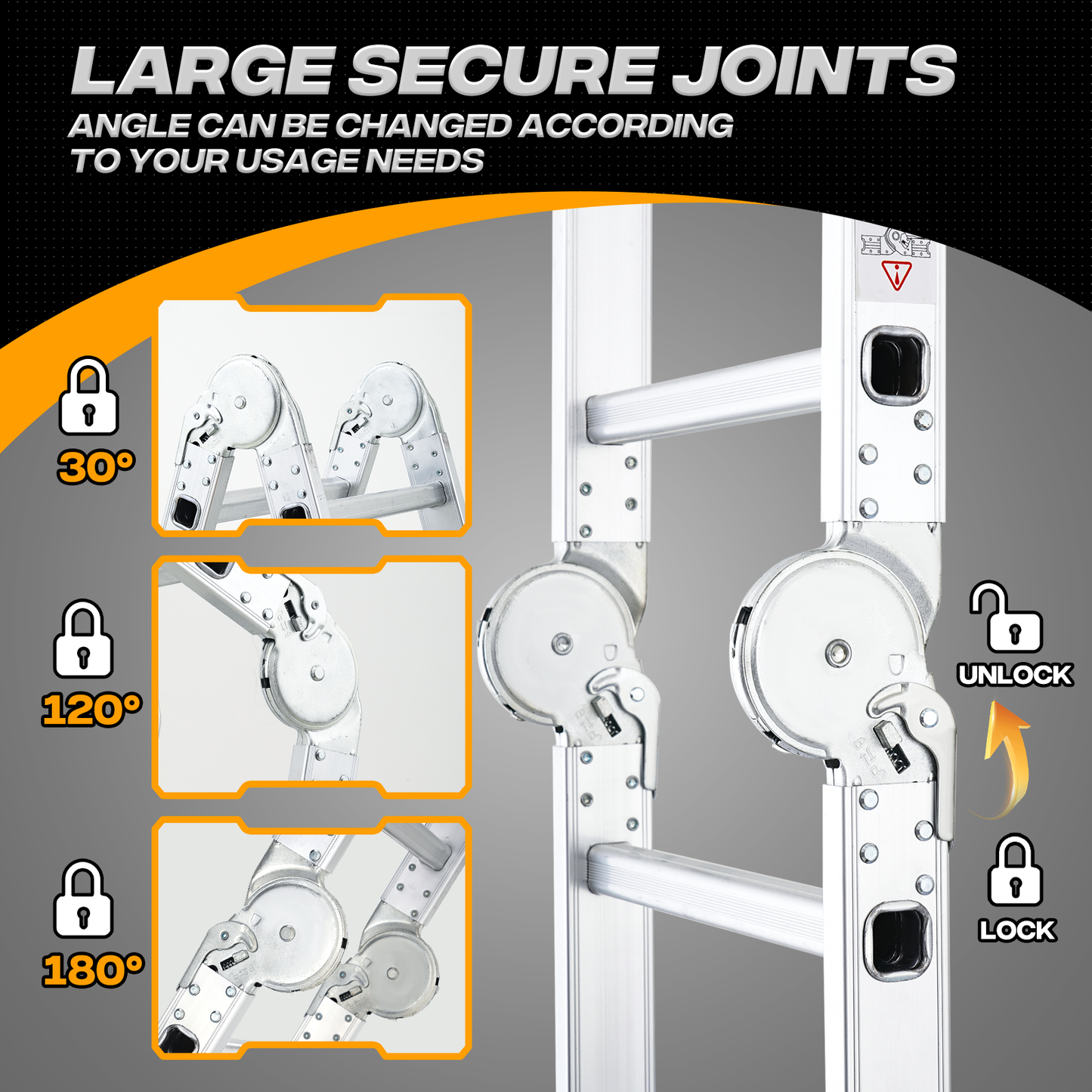 Multi Position Folding Ladder-240“Total Length Aluminum Extension Ladder