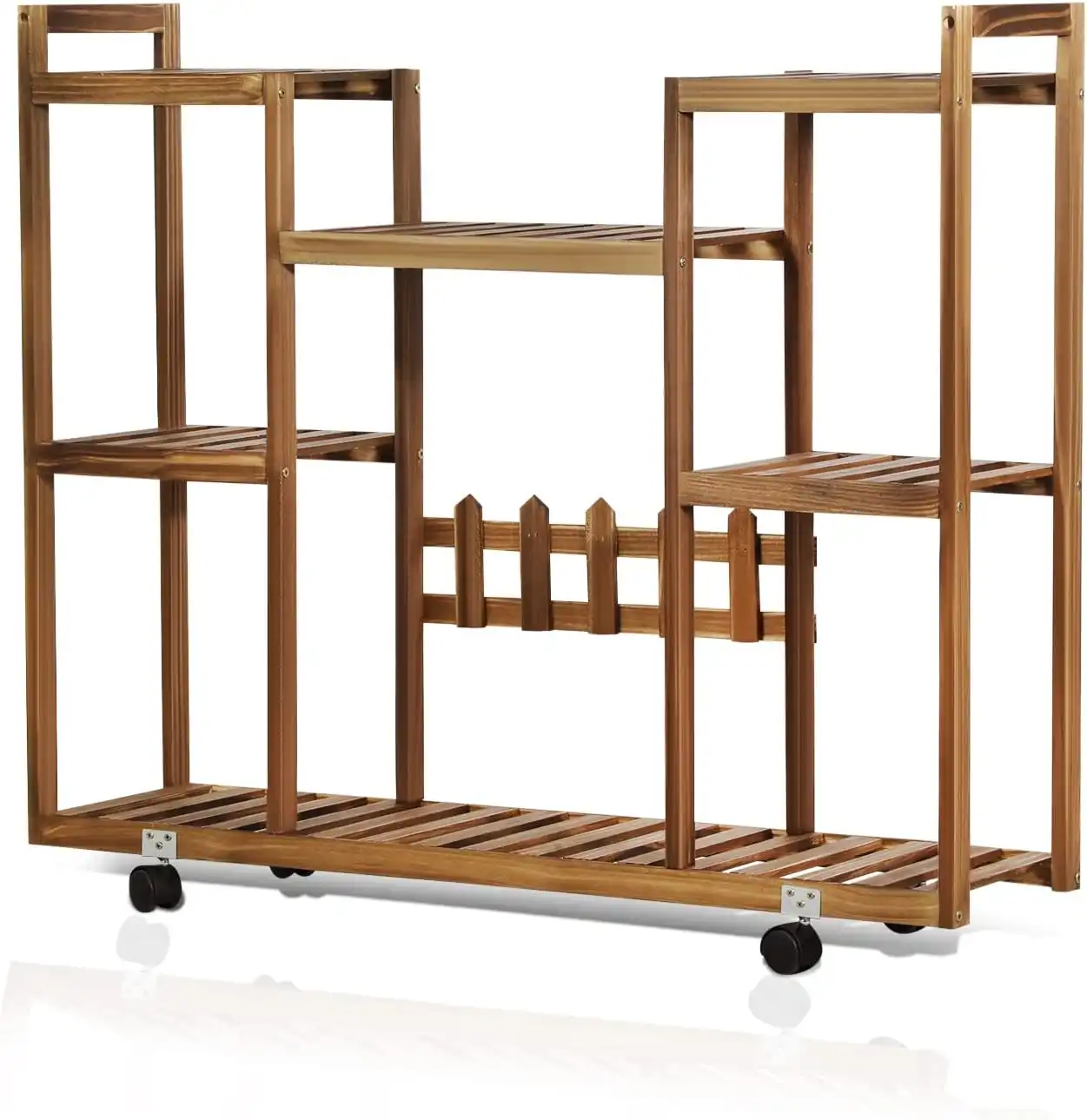 Multi-Tier Wood Plant Stand Shelf - Brown