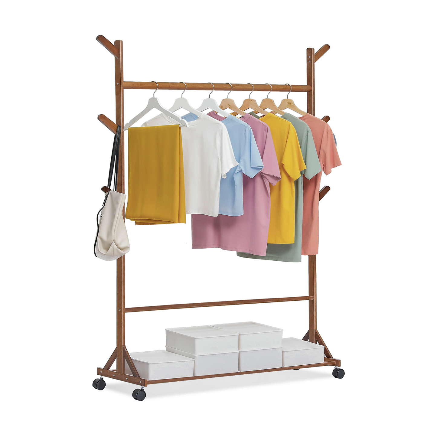 Sliding Garment Clothes Rack - Equal Top - Brown