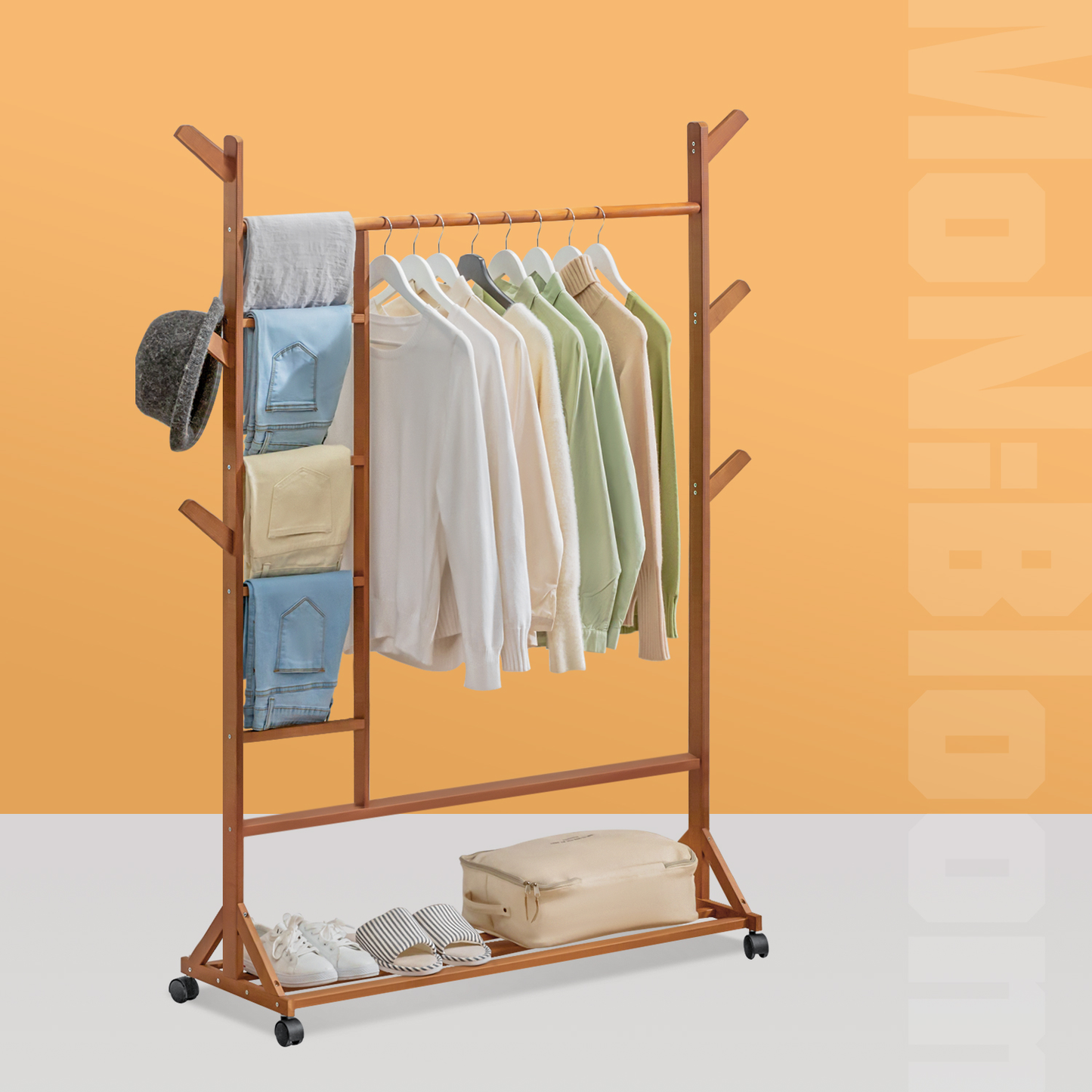 Sliding Garment Clothes Rack - with Pants Rack - Equal Top