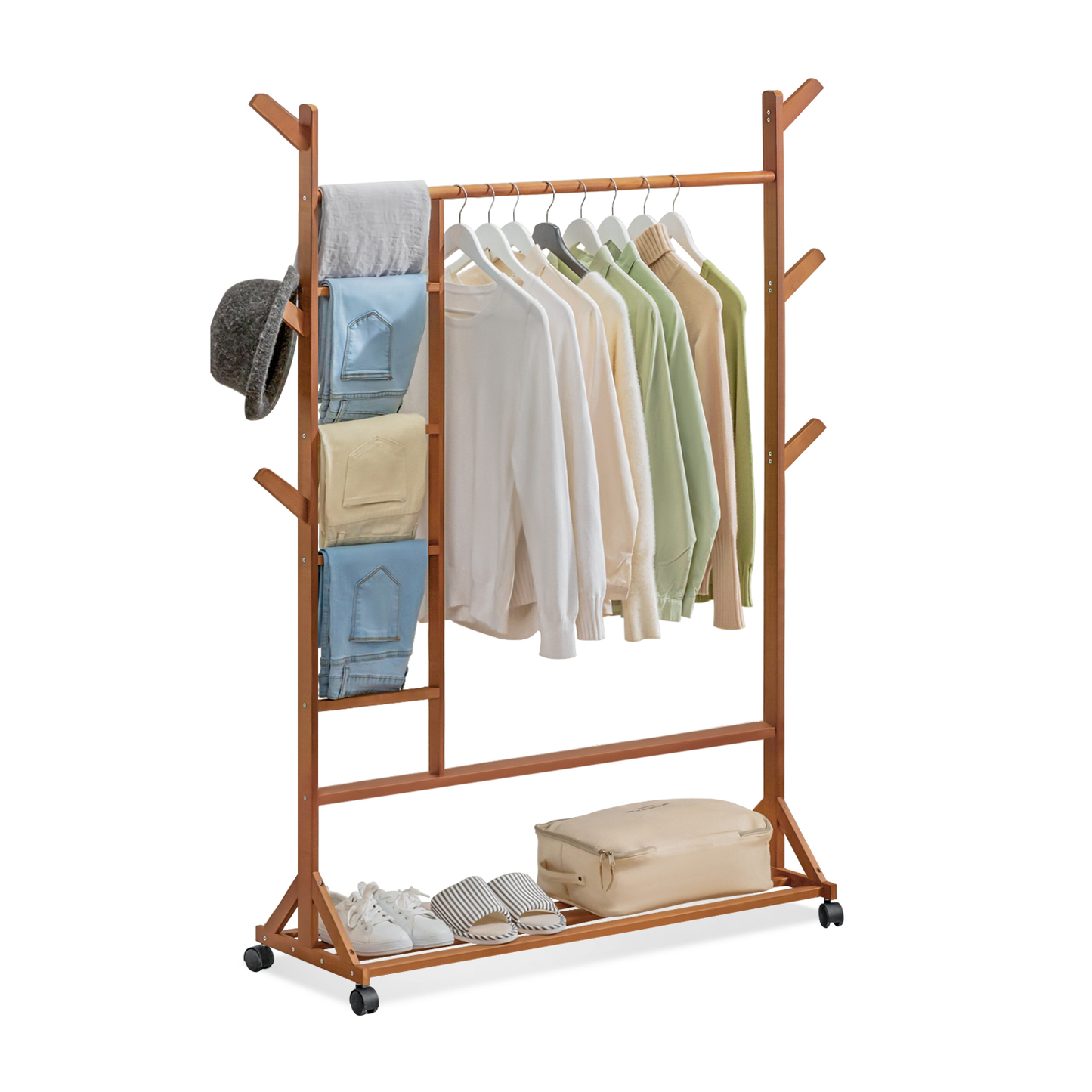 Sliding Garment Clothes Rack - with Pants Rack - Equal Top