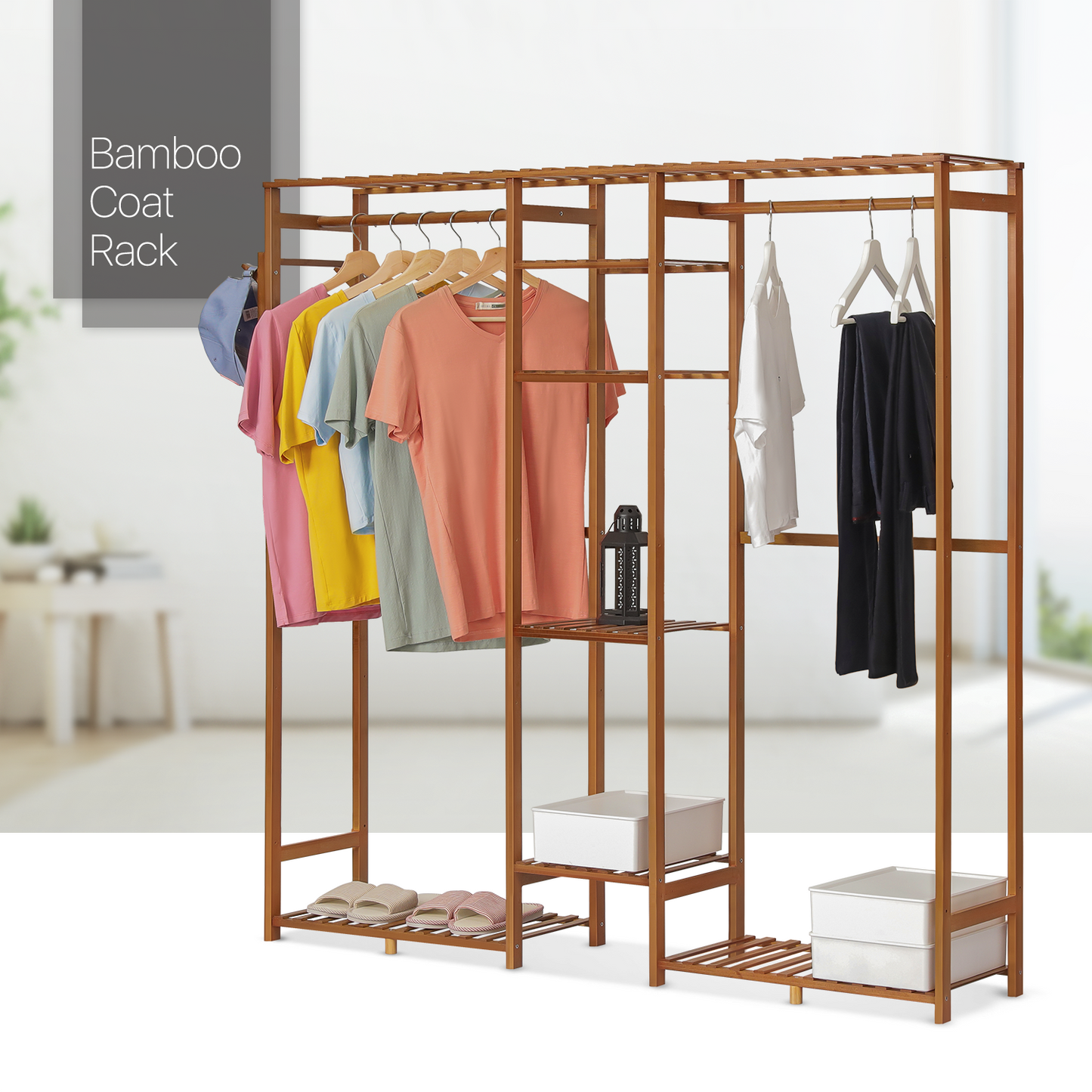 Garment Cabinet Clothes Organizer - Double Rack