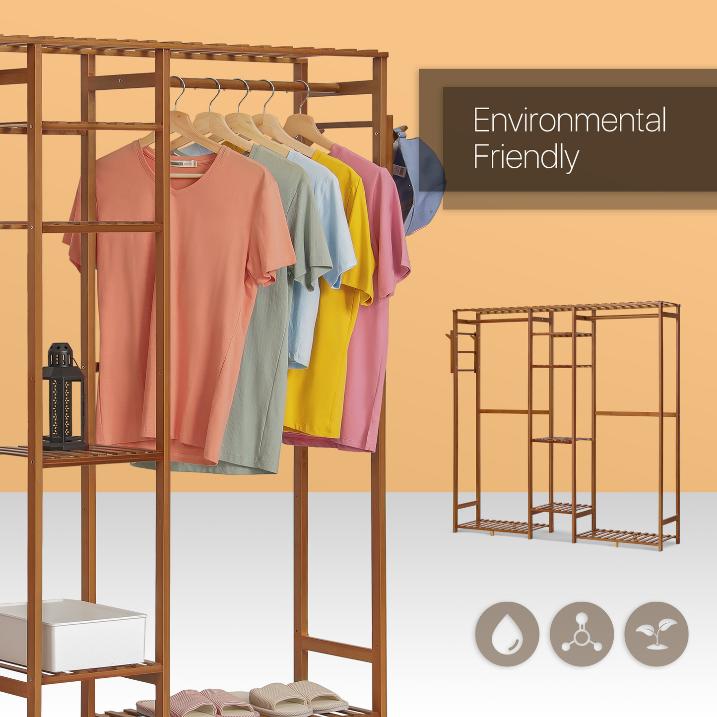 Garment Cabinet Clothes Organizer - Double Rack