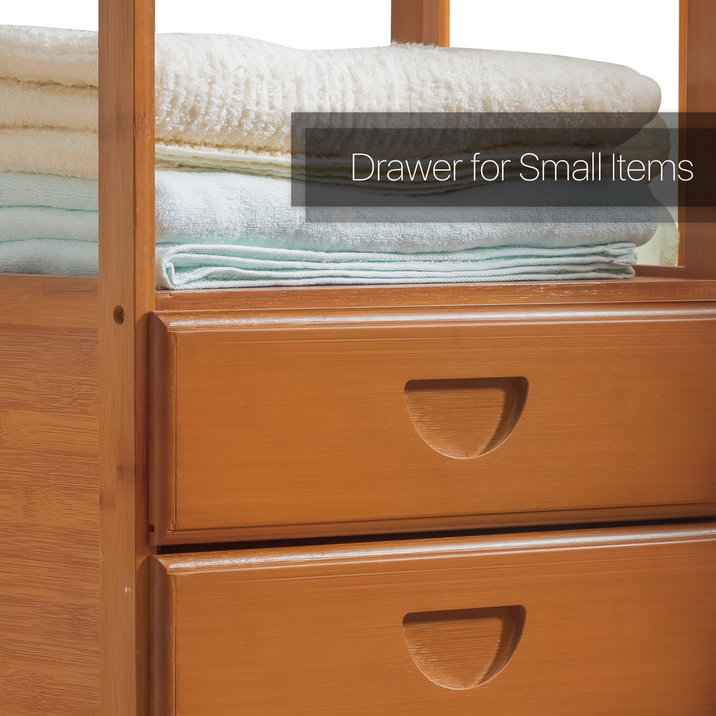 Double Drawer Garment Hanging Stand - with Pants Rack - Brown