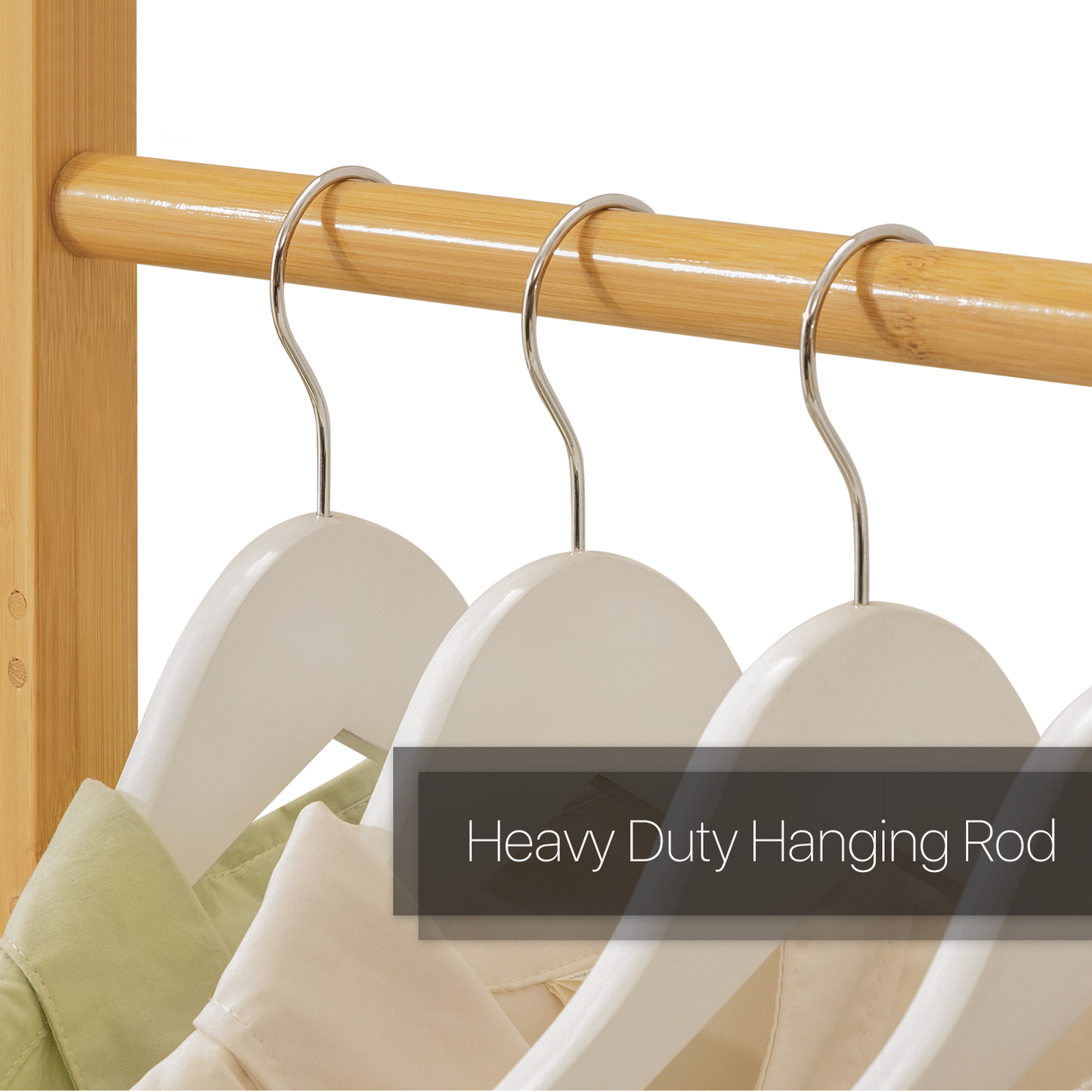 Garment Hanging Stand Rack - Single Shelf - Natural