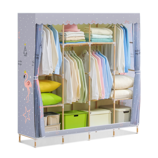 Fabric Portable Wardrobe Closet Organizer - Flamingo Patten