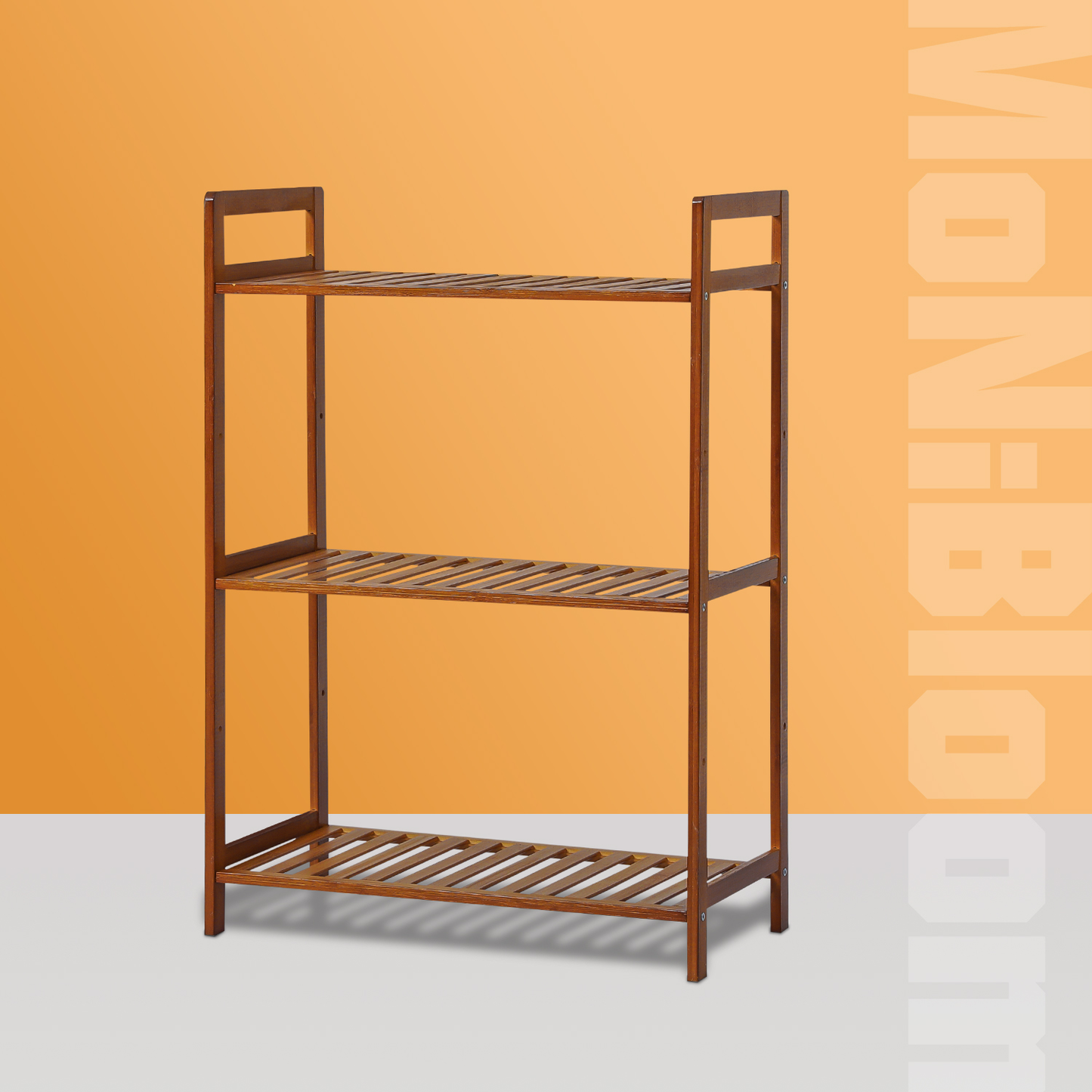 Adjustable Shoe Rack Entryway Shelf Organizer - 3 Tier - Brown