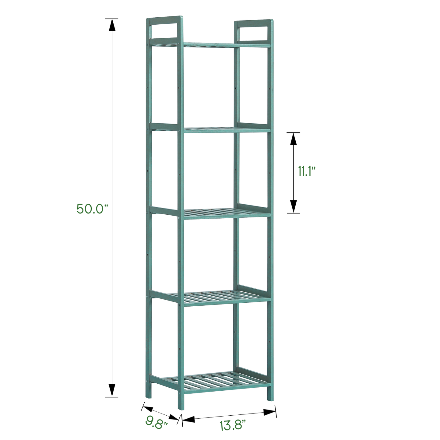 Adjustable Shoe Rack Entryway Shelf Organizer - 5 Tier - Green