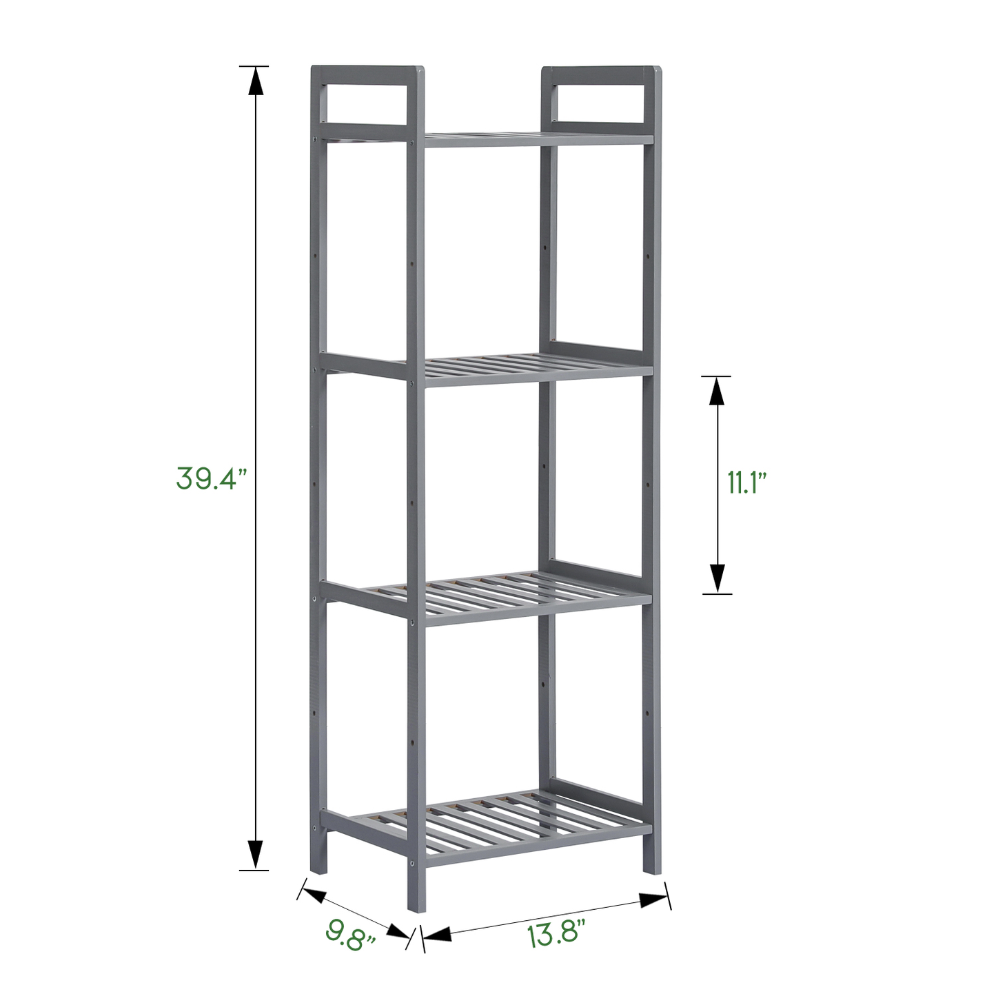 Adjustable Shoe Rack Entryway Shelf Organizer - 4 Tier - Gray