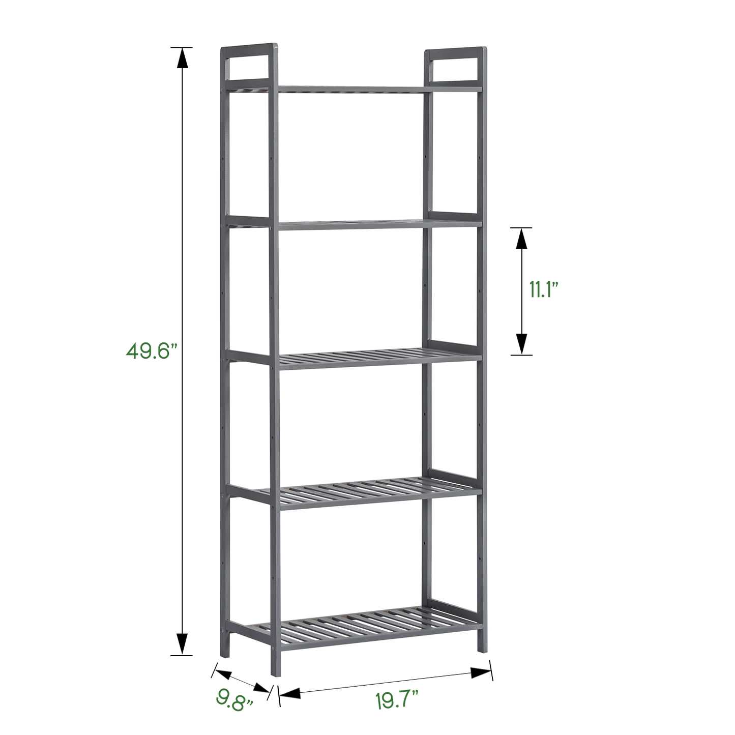 Adjustable Shoe Rack Entryway Shelf Organizer - 5 Tier - Gray