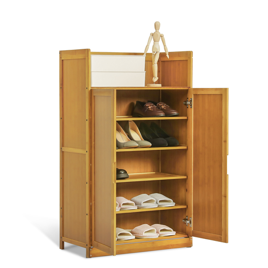 Folding Down Door Entryway Shoe Cabinet - 24" - Shelf Top - Brown