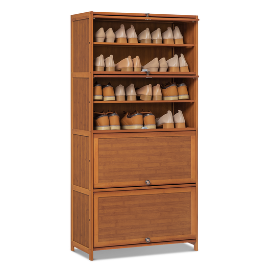 Slide Up Door Shoe Organizer - Brown