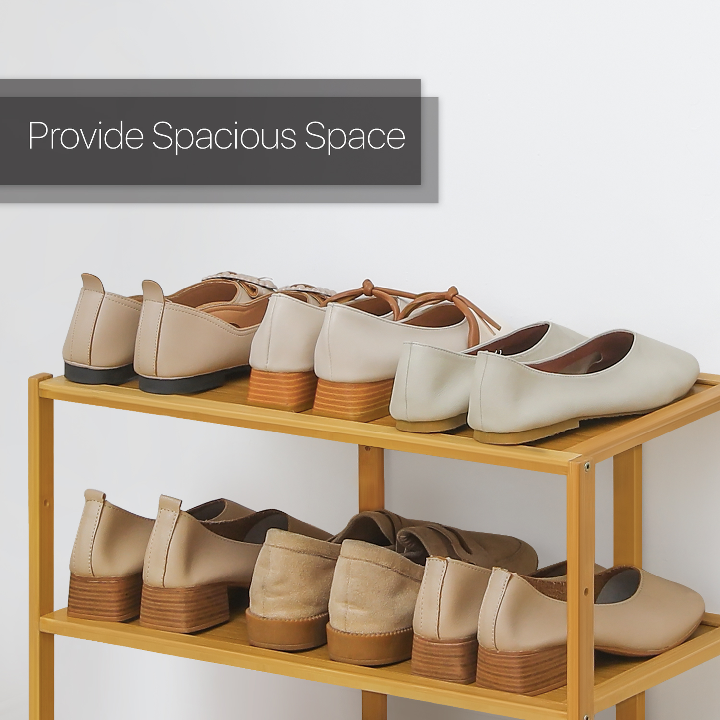 21" Single Stand Shoe Rack - Natural