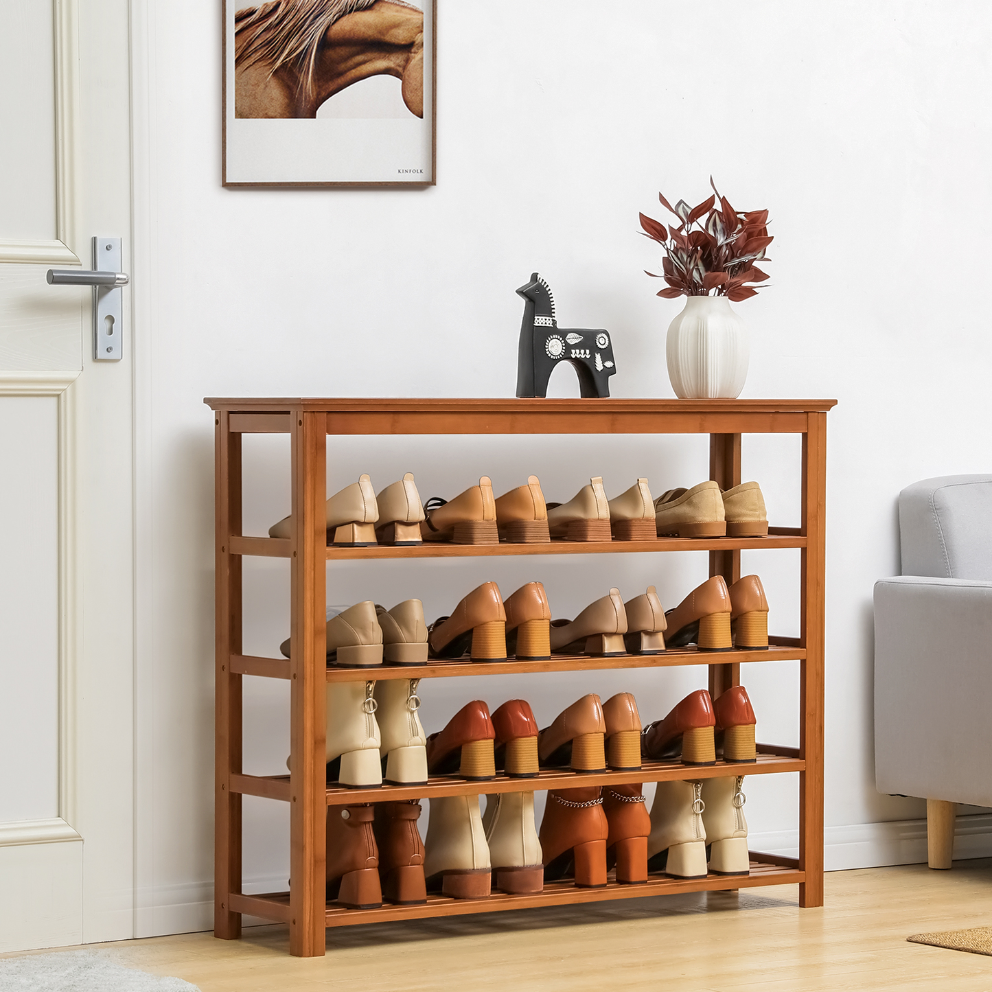 Entryway Shoe Shelf - 5 Tier - Brown