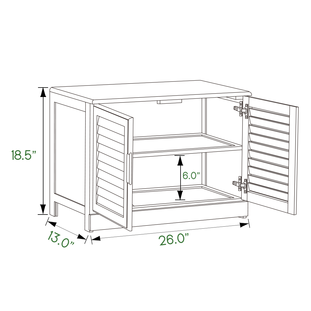 Louver Panel Shoe Changing Cabinet - 26" - Natural