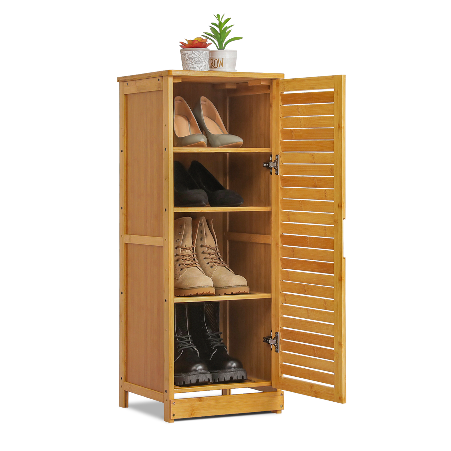 Louver Panel Shoe Cabinet - 13" - Natural