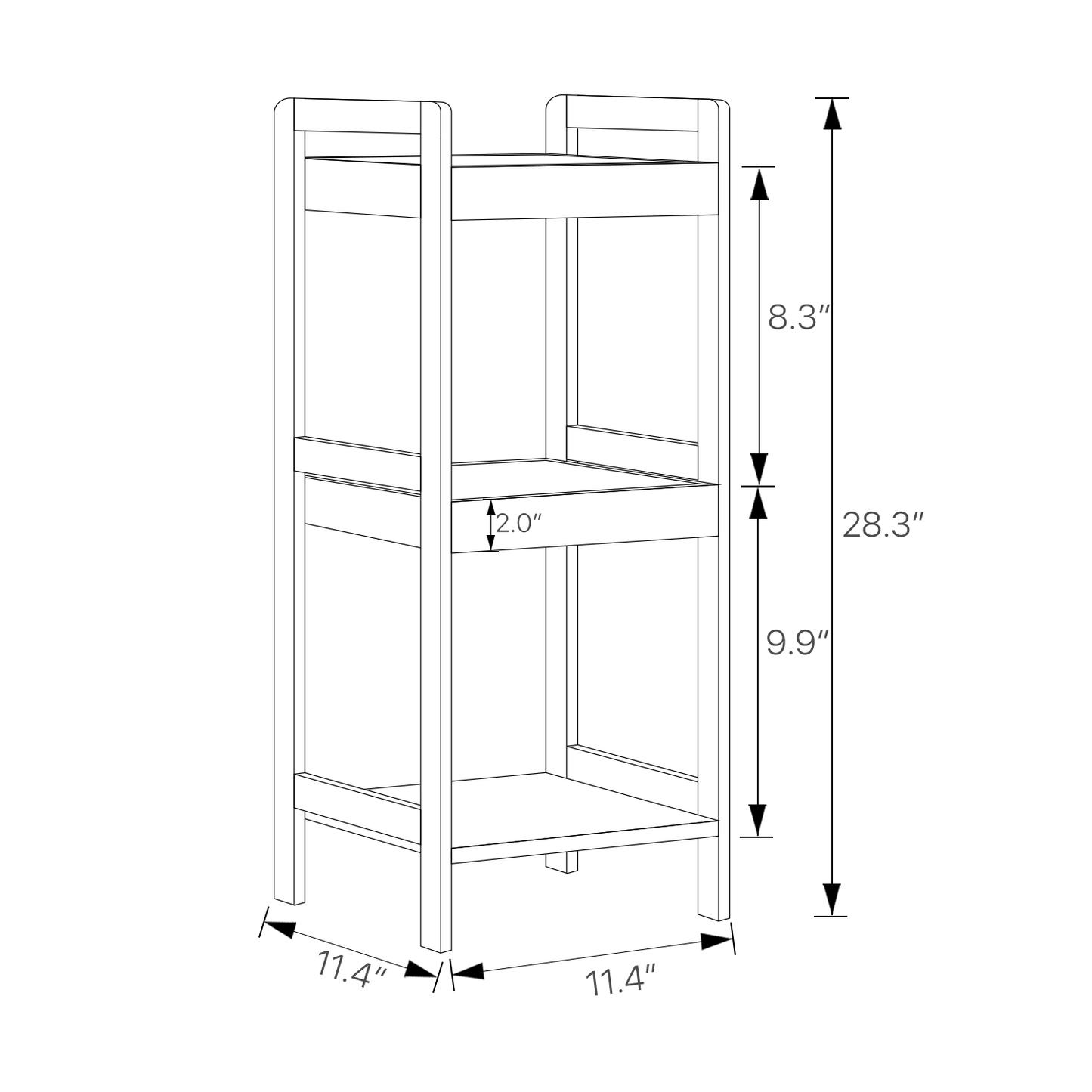 Simplified Multi-Functional Shelving Organizer - 14" - Natural Frame/White Shelf