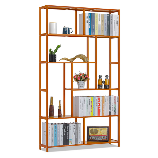 Oriental Vintage Antique Frame Display Shelf - 6 Tier - Brown