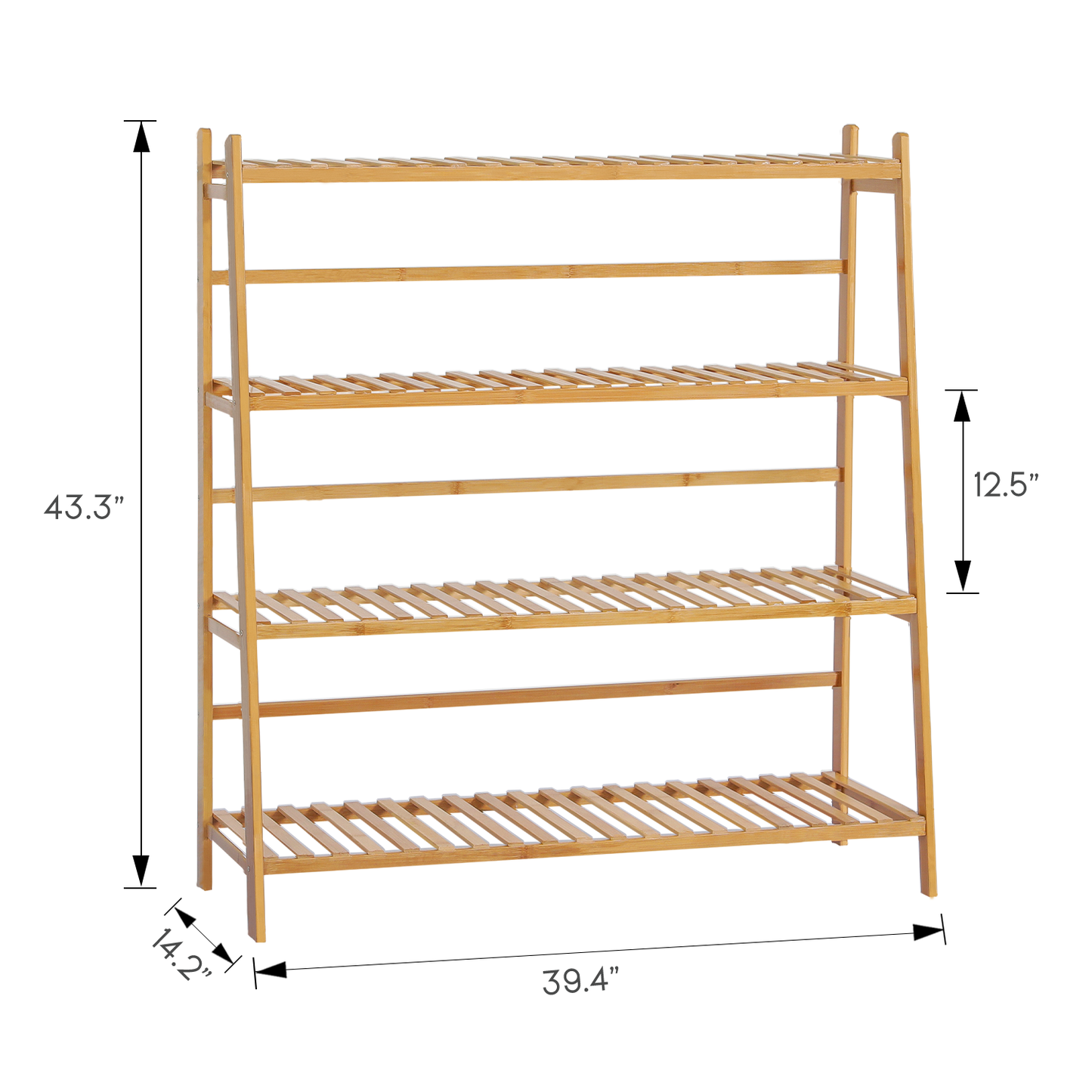 Trapezoid Flower Plant Rack - 4 Tier - Natural