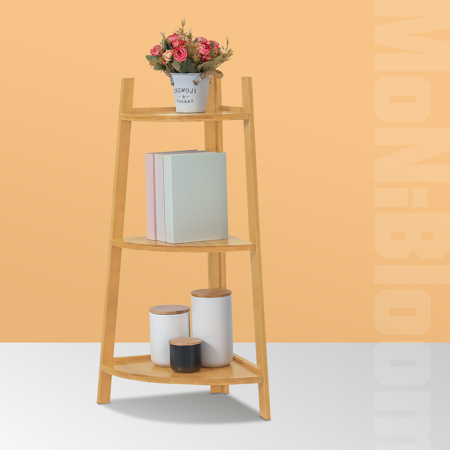 Corner Stand Flower Plant Rack - Natural