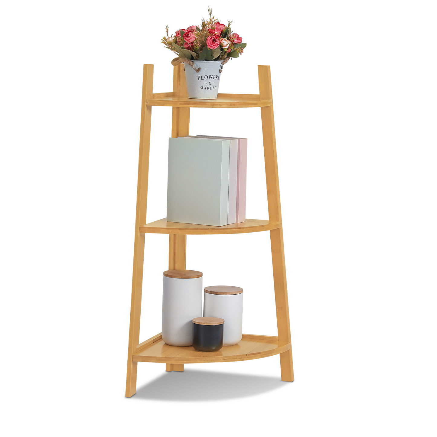 Corner Stand Flower Plant Rack - Natural