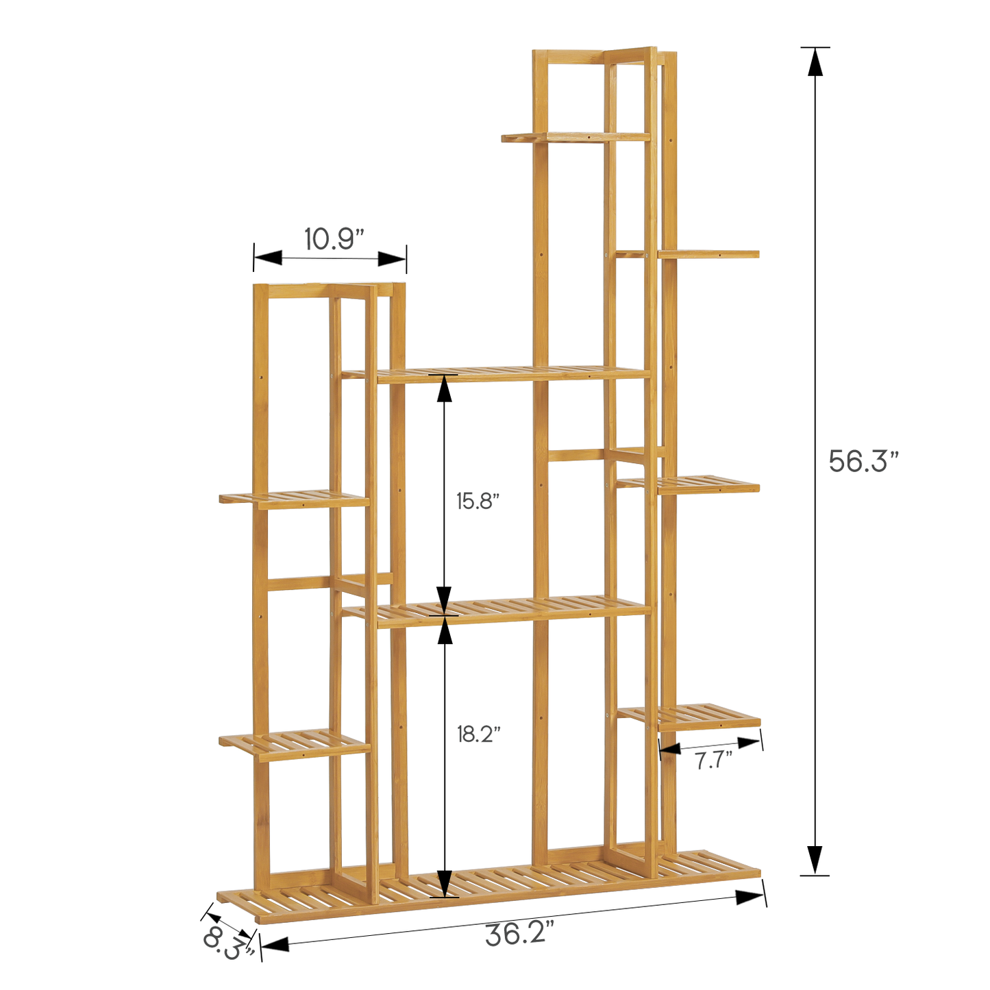 Flower Plant Stand Display Shelf - 14 Potted Plant Holder - Natural