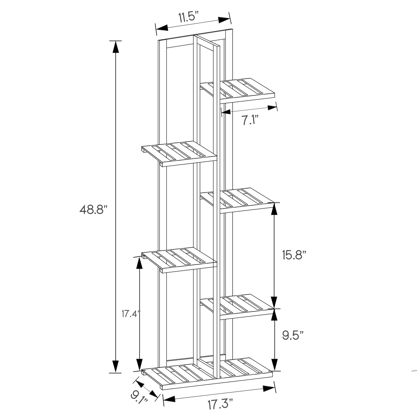 Freestanding Flower Display Rack - 18" - Natural