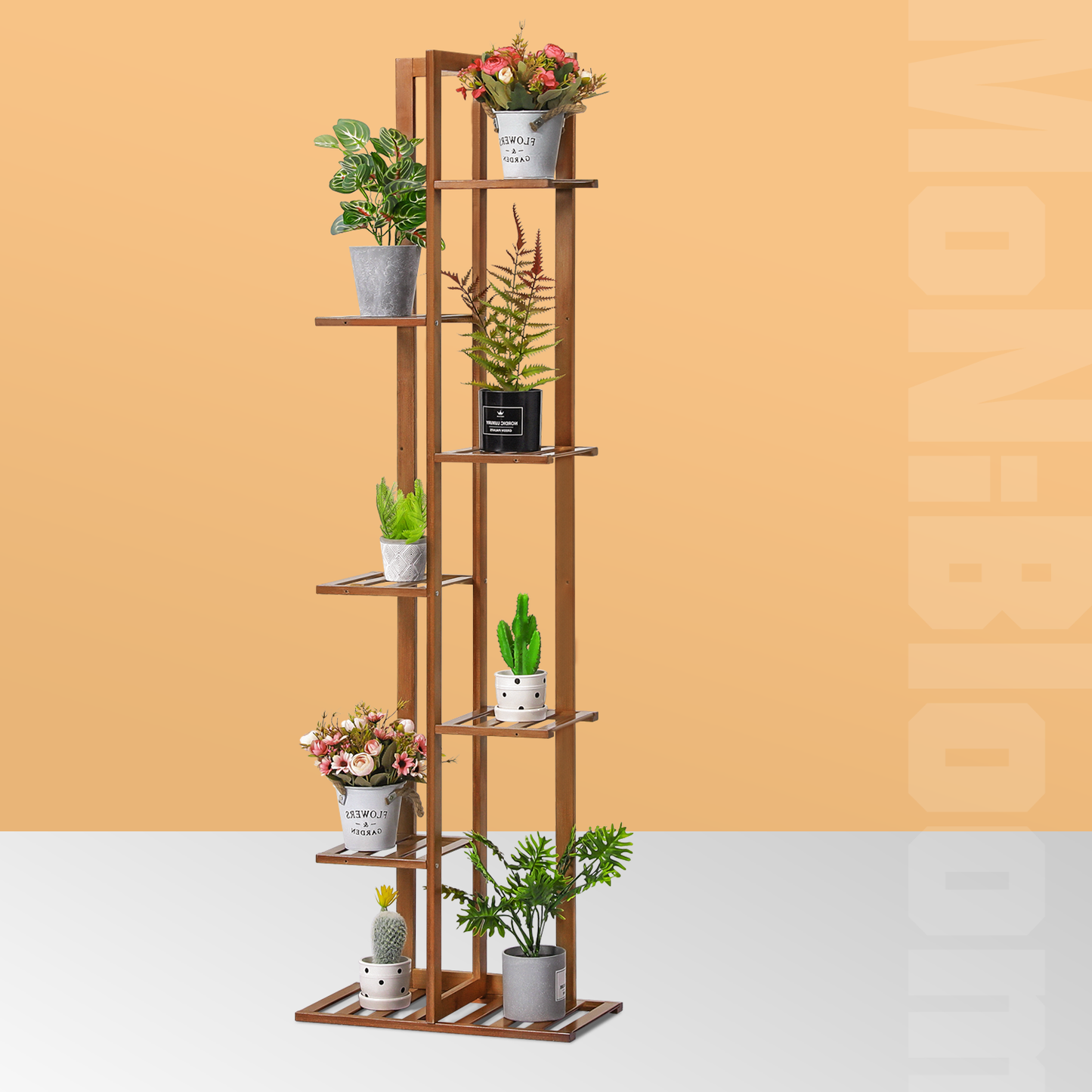 Freestanding Flower Display Rack - 18" - Brown