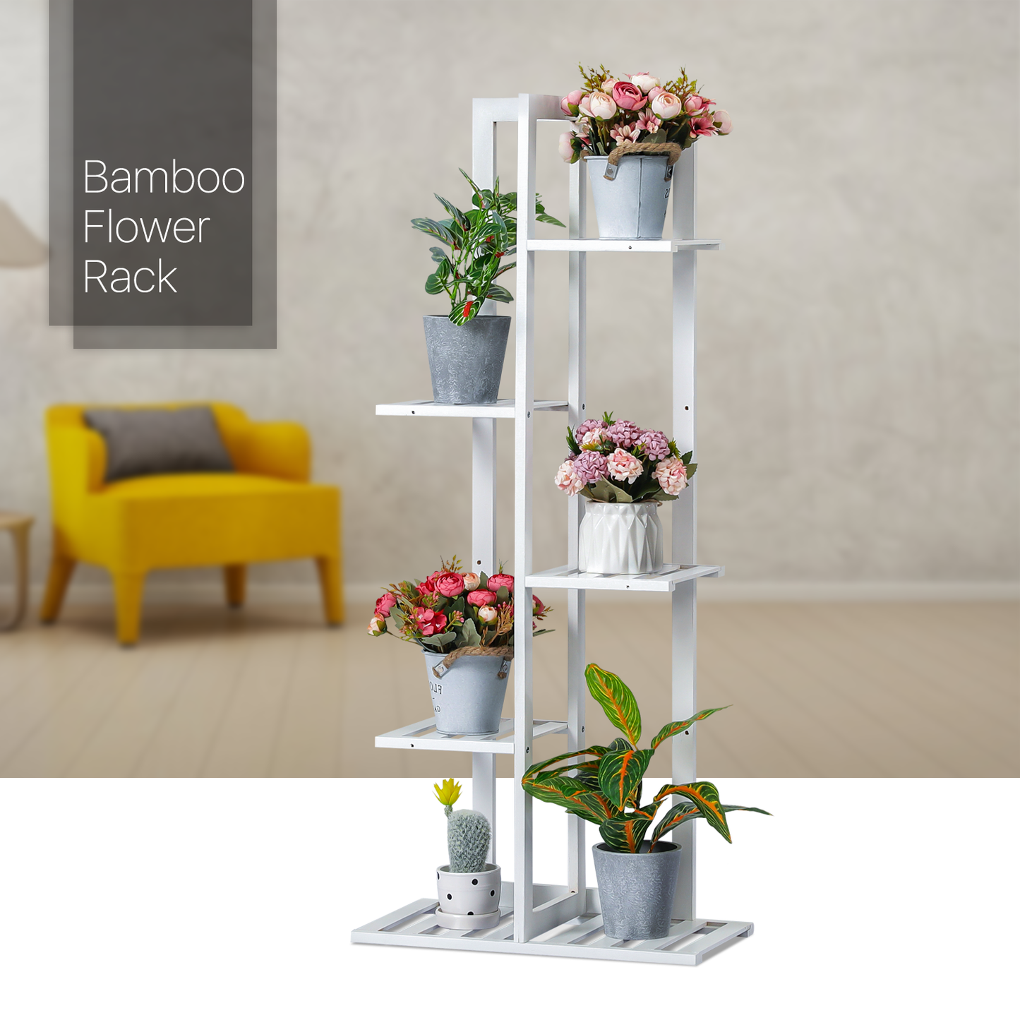 Freestanding Flower Display Rack - 18" - White